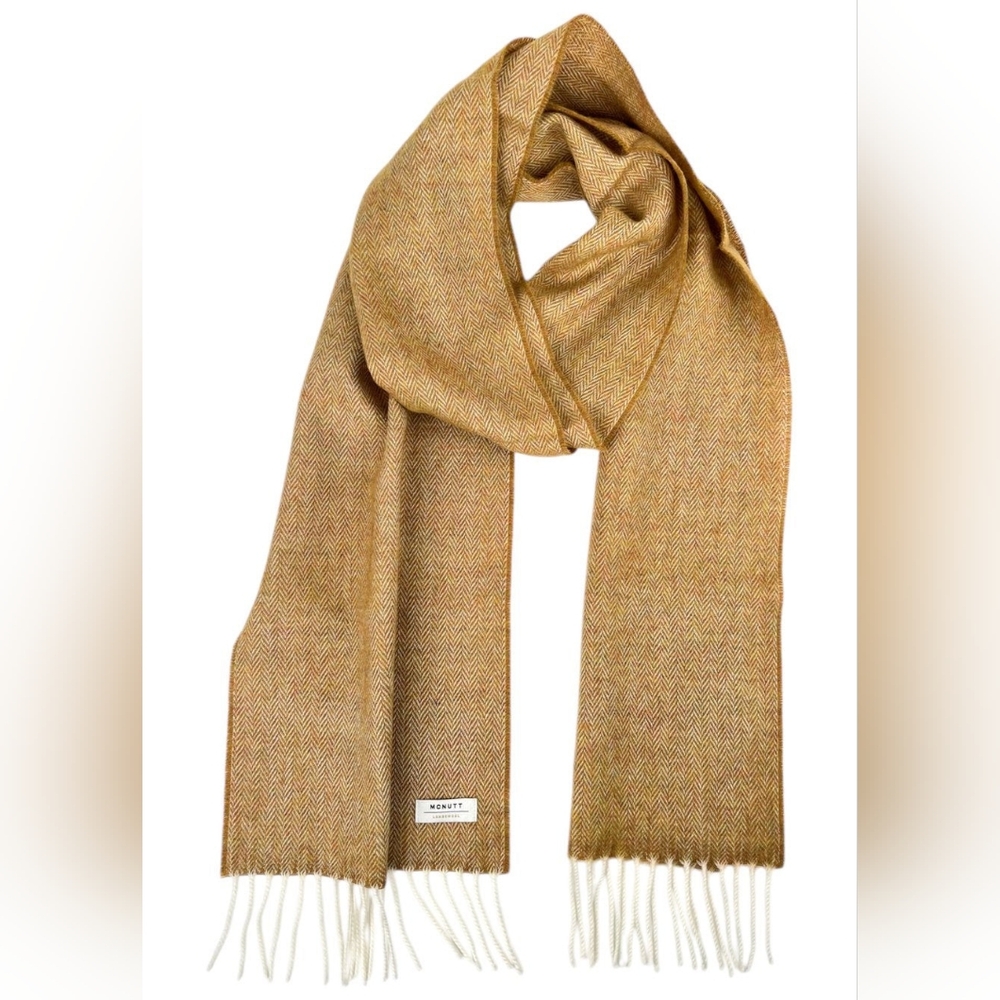 McNutt | Lambswool Herringbone Scarf with Fringe